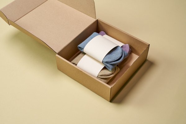 socks in a brown box 